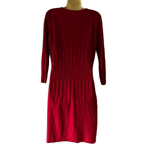 Marc New York  Red Sweater Dress Woman's Size XL Knee Length Holiday Office - Picture 3 of 10